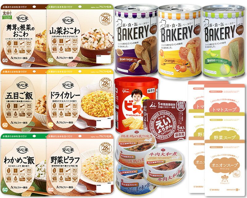 【日本非常食】日本3日份備災糧食套裝 18種21品 5年保存 - 釘蓋 Best Before