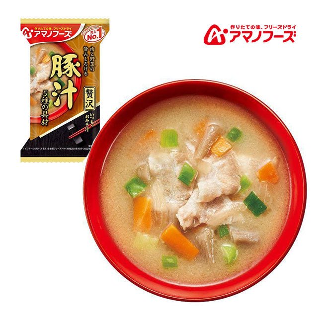 【日本即食】天野食品凍乾豬肉味噌湯（即沖即食·3年保存） - 釘蓋 Best Before