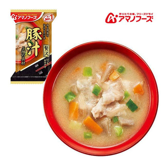 【日本即食】天野食品凍乾豬肉味噌湯（即沖即食·3年保存） - 釘蓋 Best Before