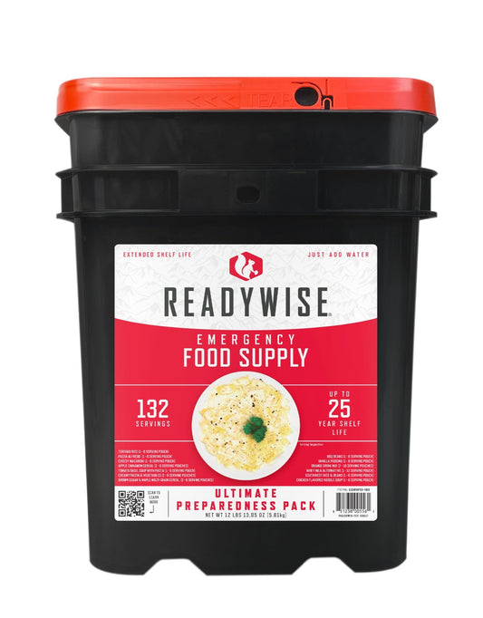 ReadyWise 124 サービング究極の準備パック 保存可能期間25年 - 釘蓋 Best Before